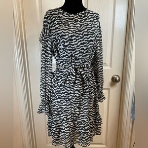 SHEER Belted Animal Print Tunic/Dress
